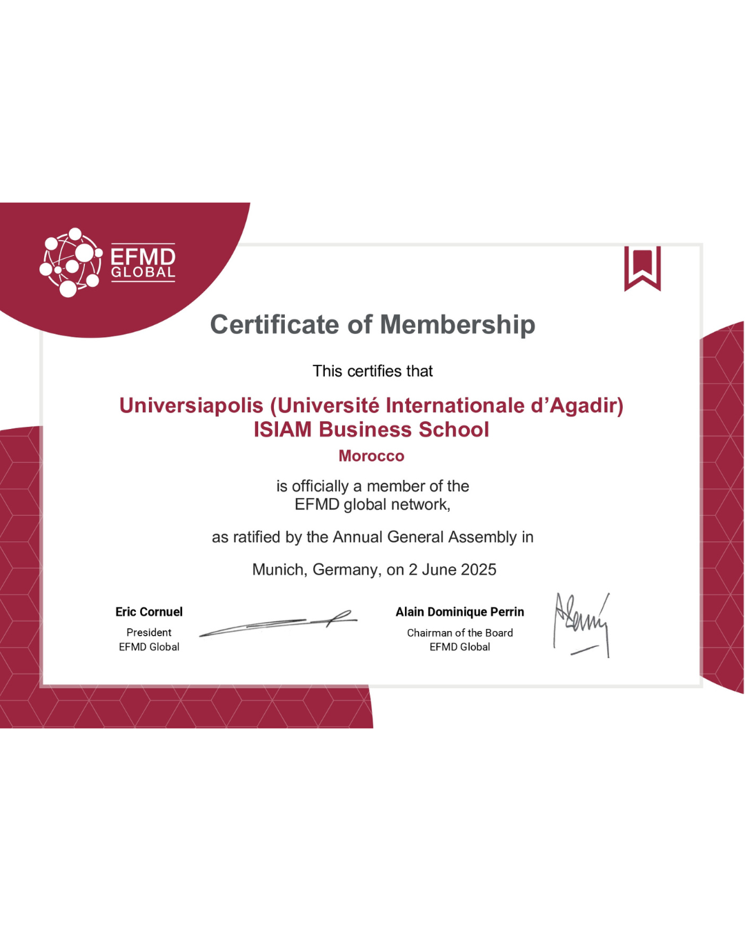 Certificat EFMD
